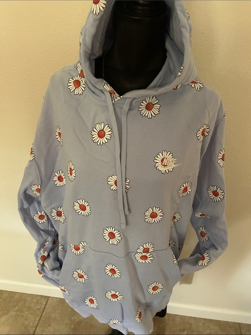 Nike Light Blue Daisy Hoodie with Orange Centers - Picture 4 of 5